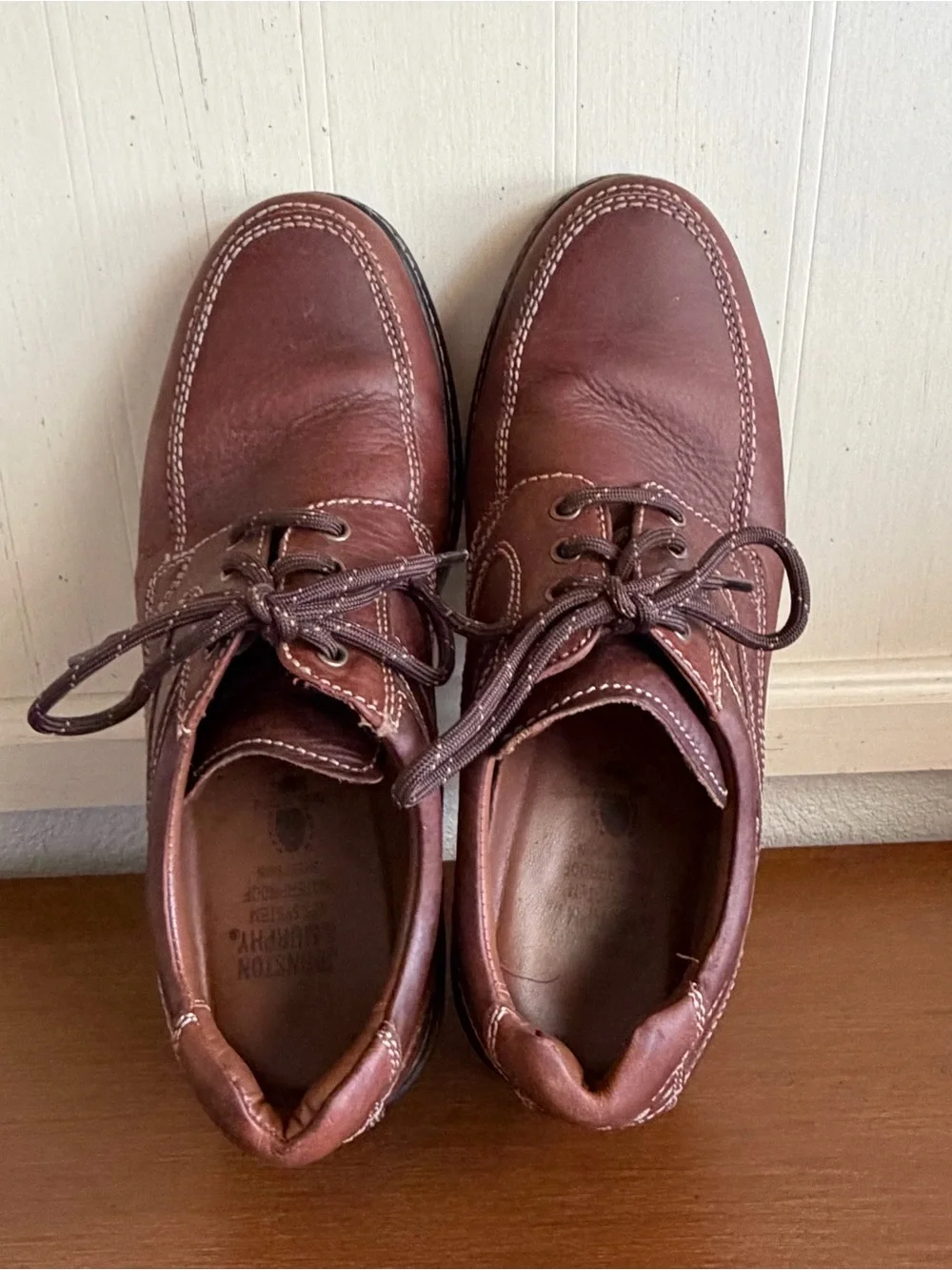Johnston & Murphy XC4 Waterproof Moc Toe Oxfords 9.5M Sheepskin Comfort Leather